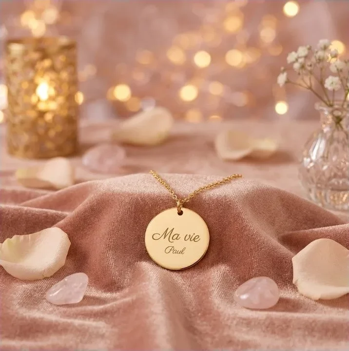 bracelet-medallion-grave-or-18k Bracelet médaillon gravé personnalisé or — Oréa Joaillerie