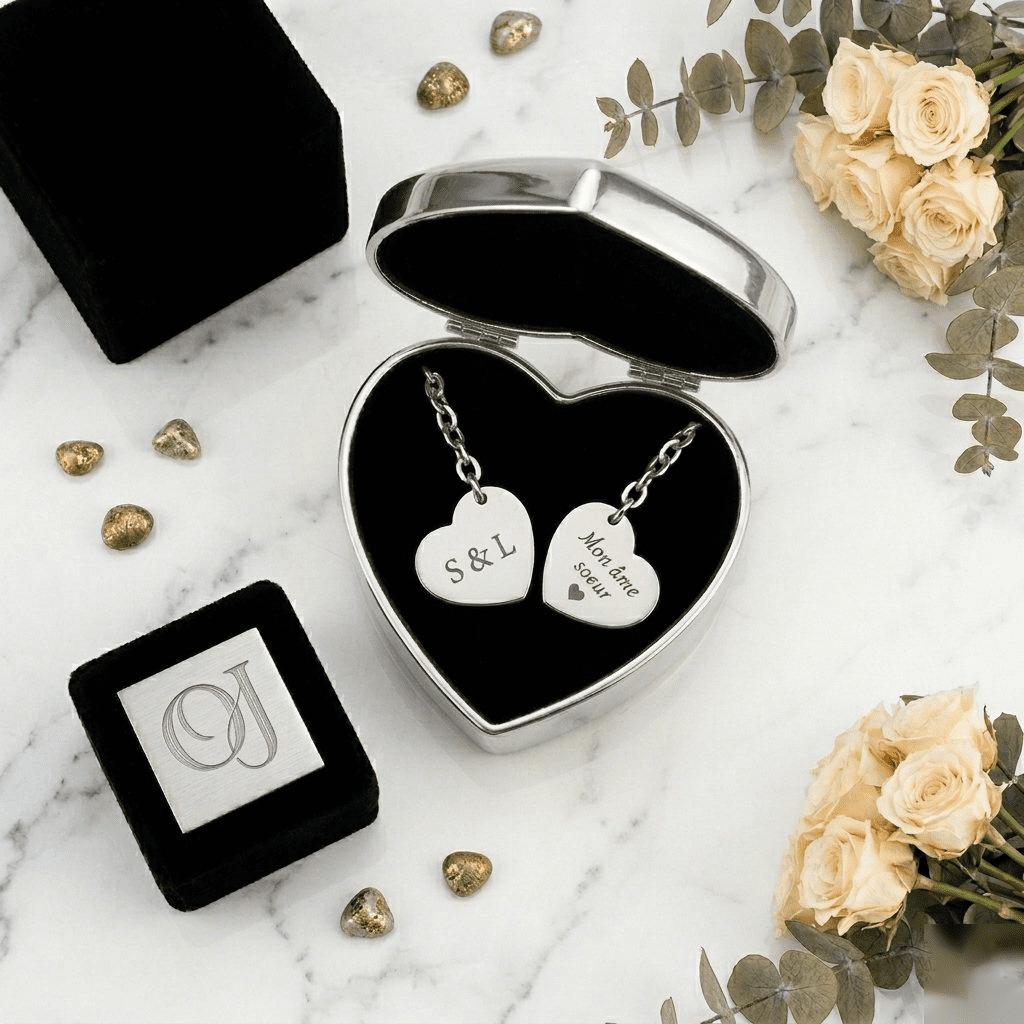 collier-coeur-argent Collier cœur gravé personnalisé argent bijou personnalisé — Oréa Joaillerie